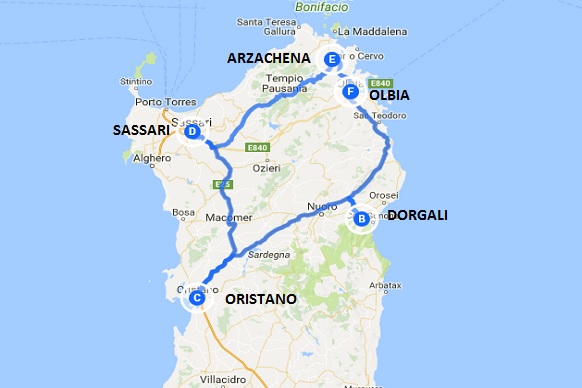 itinerario sardegna